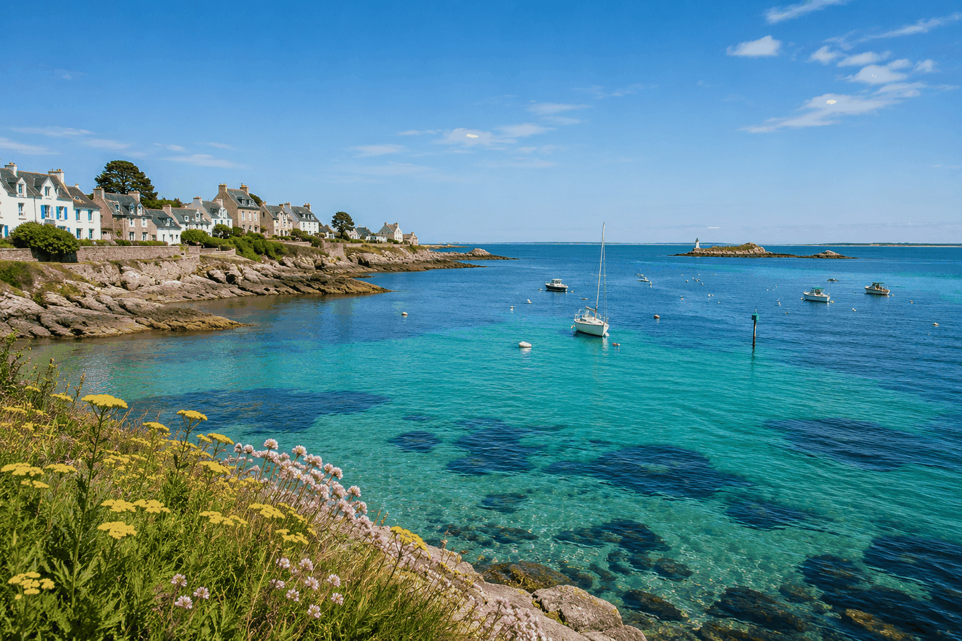 Brittany coastline in France
